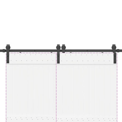 Schiebetürbeschlag-Set 366 cm Stahl Schwarz