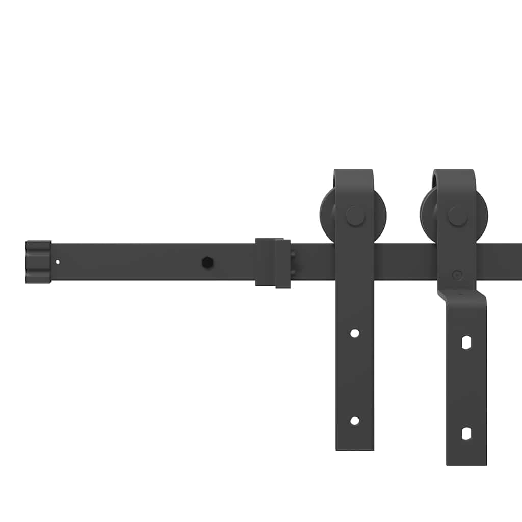 Schiebetürbeschlag-Set 366 cm Stahl Schwarz