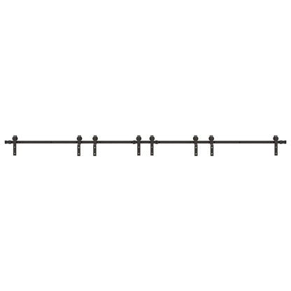 Schiebetürbeschlag-Set 400 cm Stahl Schwarz