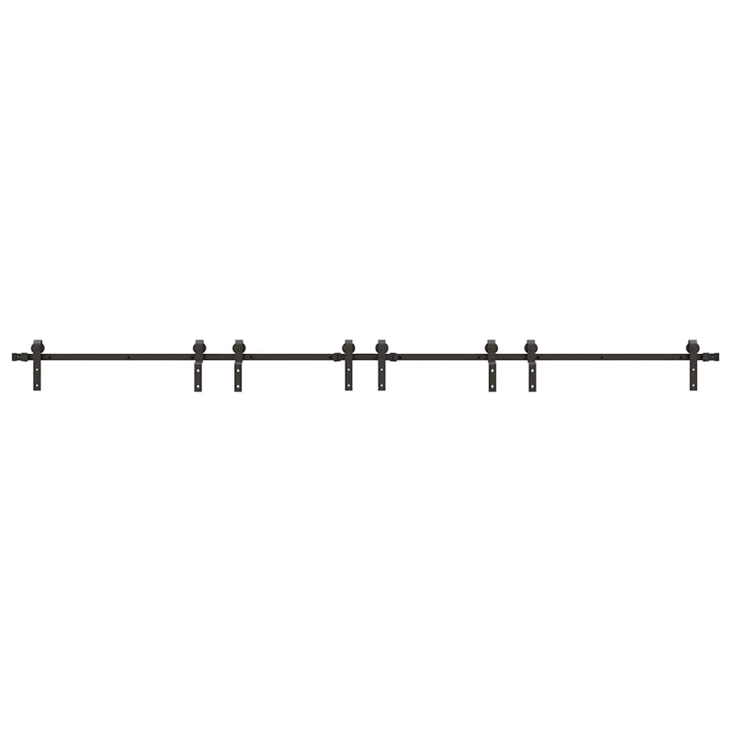 Schiebetürbeschlag-Set 400 cm Stahl Schwarz
