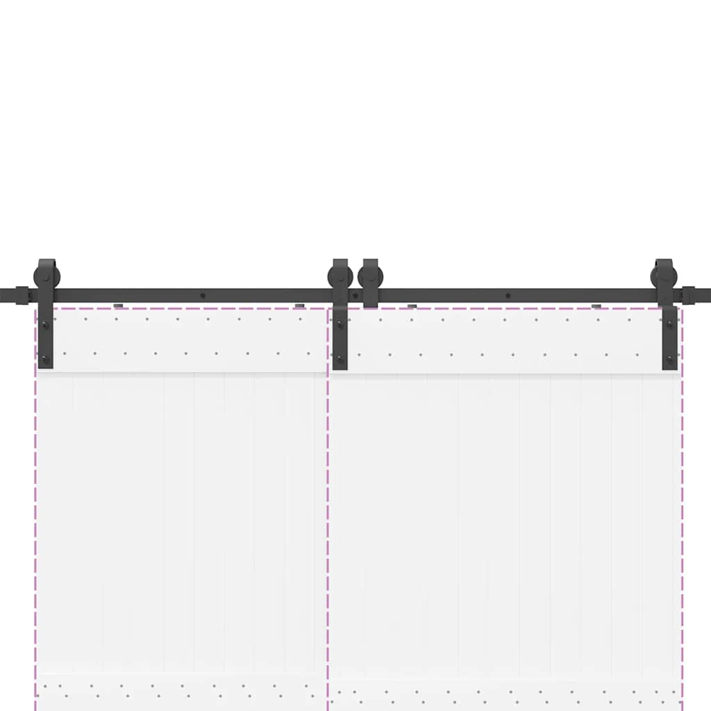 Schiebetürbeschlag-Set 400 cm Stahl Schwarz