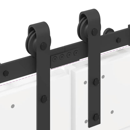 Schiebetürbeschlag-Set 400 cm Stahl Schwarz