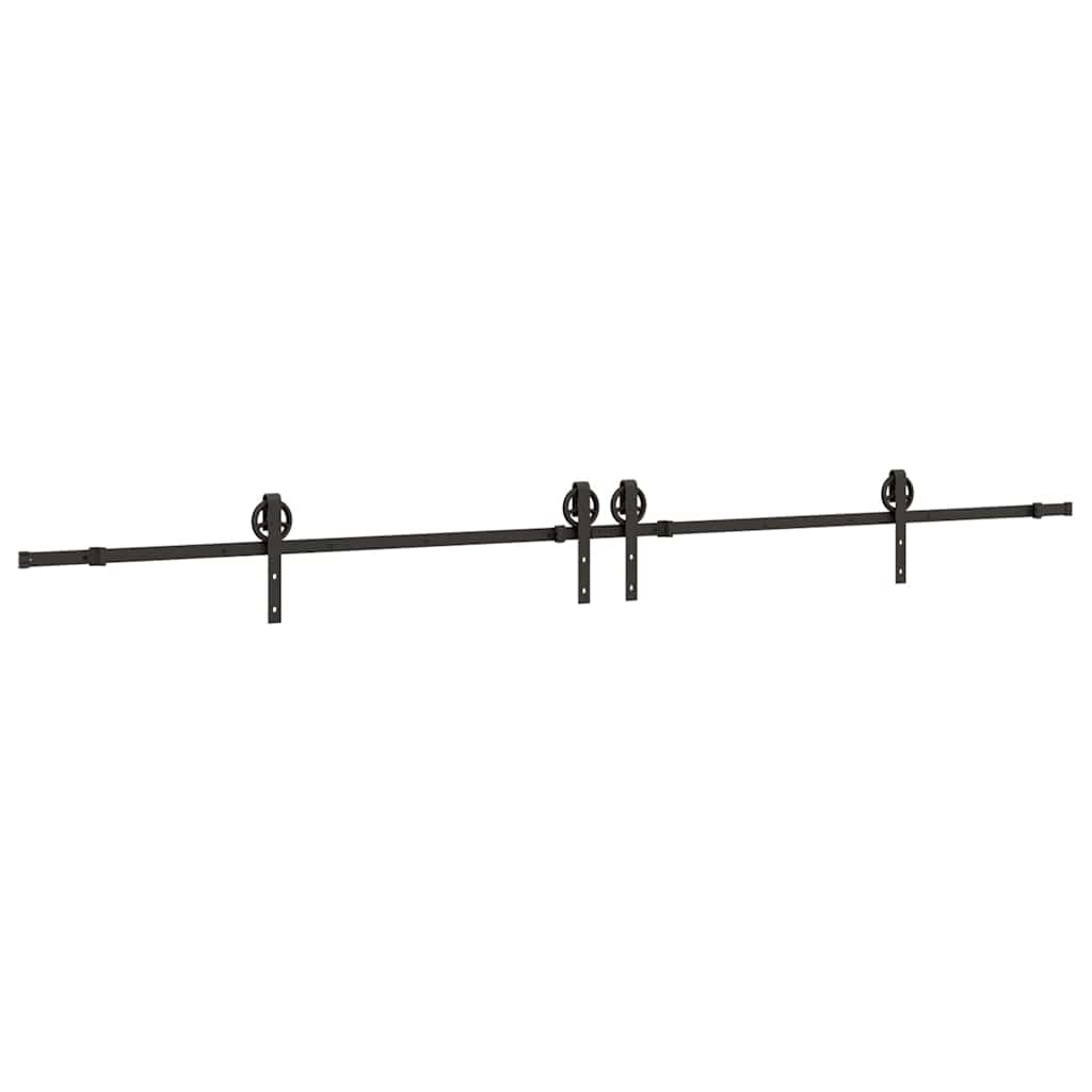 Schiebetürbeschlag-Set 366 cm Stahl Schwarz