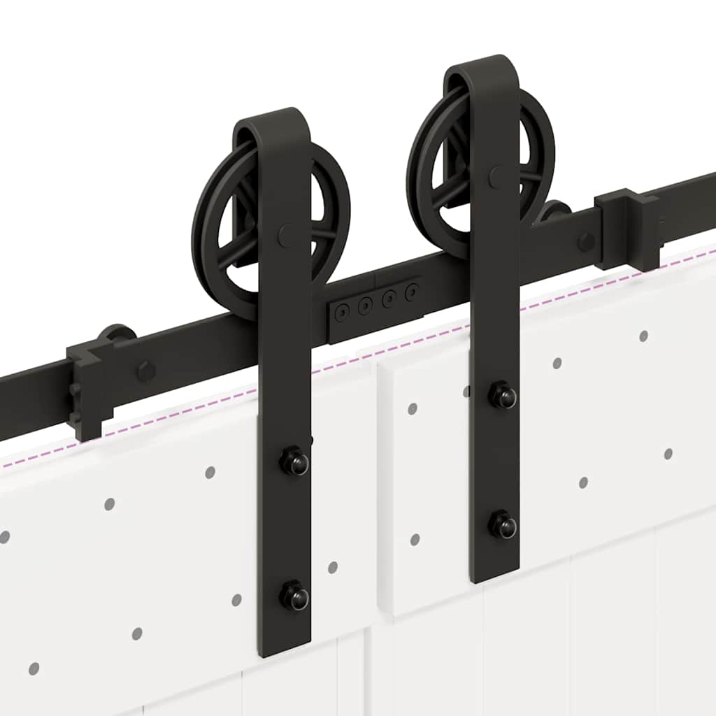 Schiebetürbeschlag-Set 366 cm Stahl Schwarz