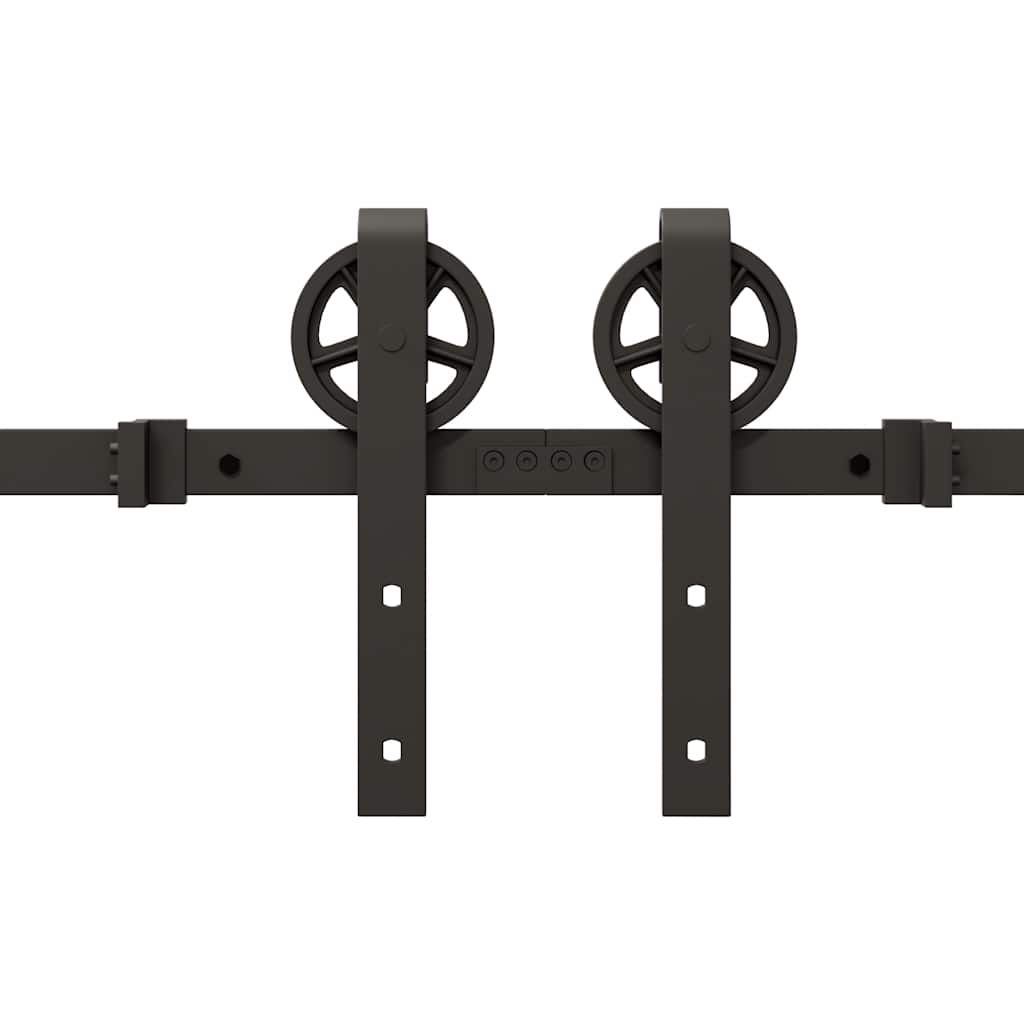 Schiebetürbeschlag-Set 366 cm Stahl Schwarz