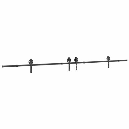 Schiebetürbeschlag-Set 400 cm Stahl Schwarz