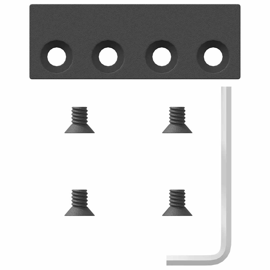 Schiebetürbeschlag-Set 400 cm Stahl Schwarz