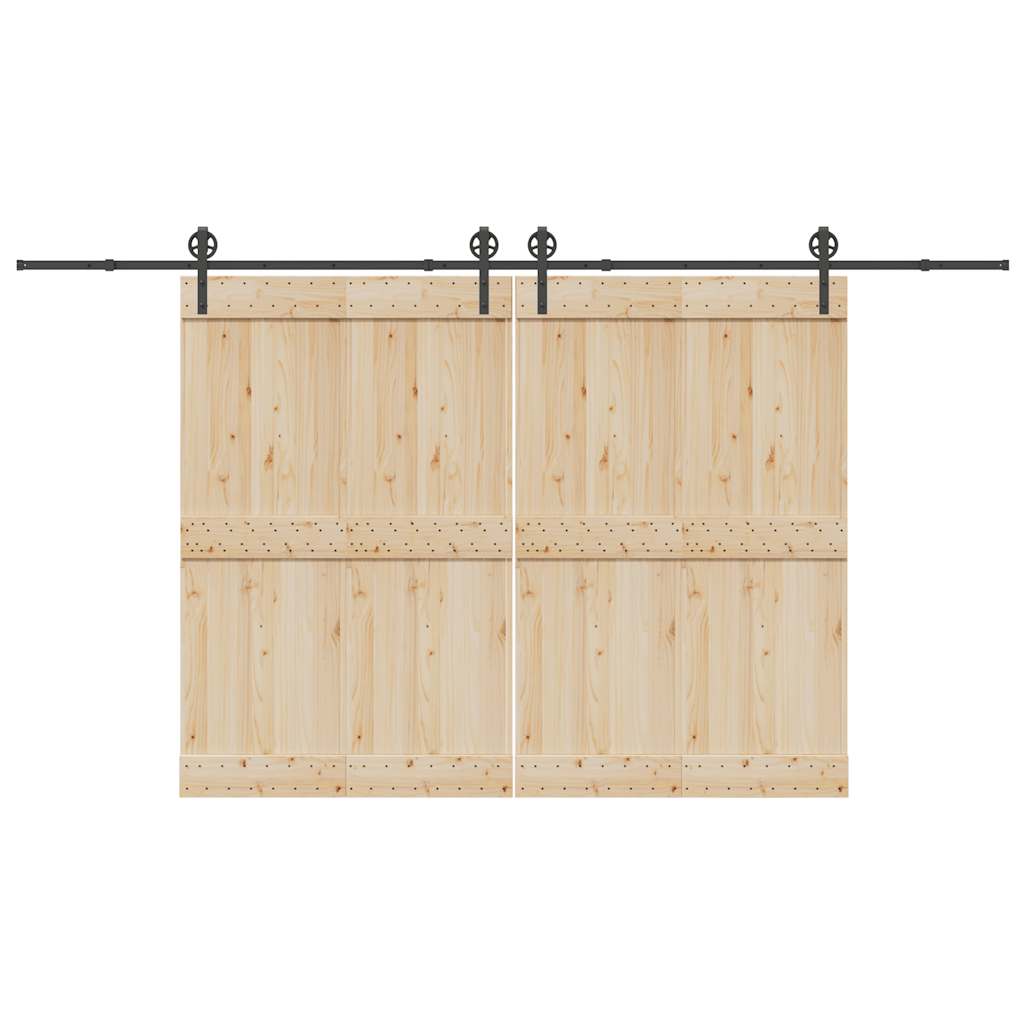 Schiebetürbeschlag-Set 400 cm Stahl Schwarz
