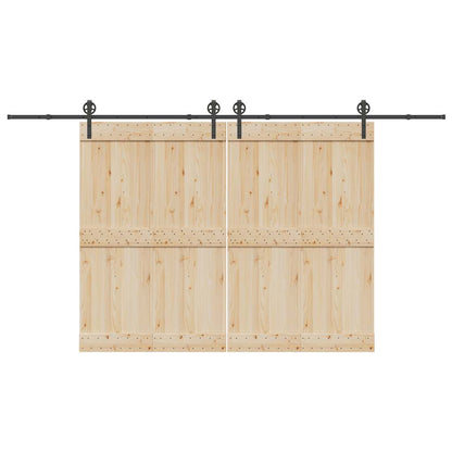 Schiebetürbeschlag-Set 400 cm Stahl Schwarz
