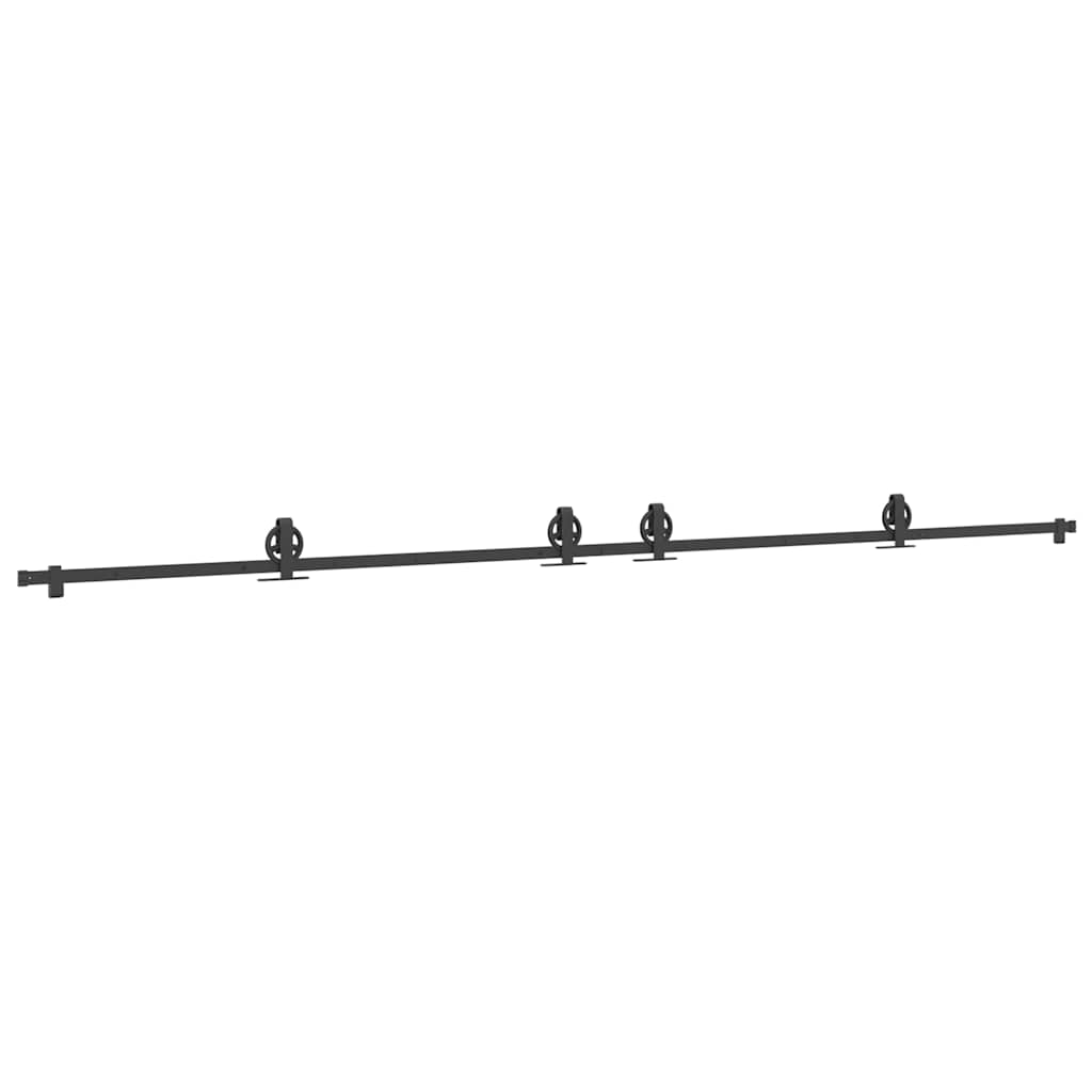 Schiebetürbeschlag-Set 400 cm Stahl Schwarz