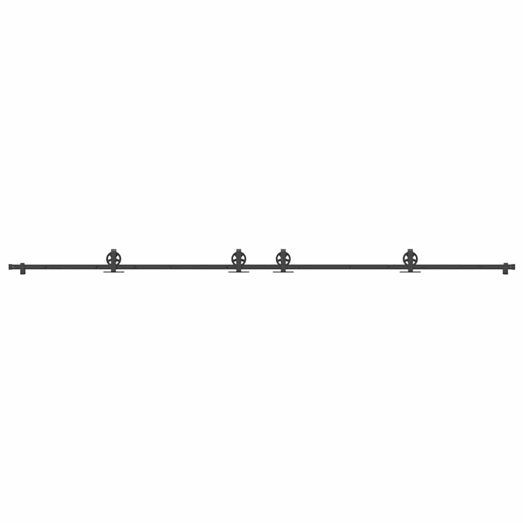 Schiebetürbeschlag-Set 400 cm Stahl Schwarz