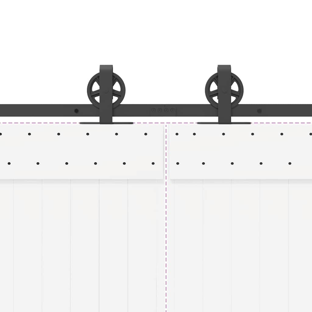 Schiebetürbeschlag-Set 400 cm Stahl Schwarz