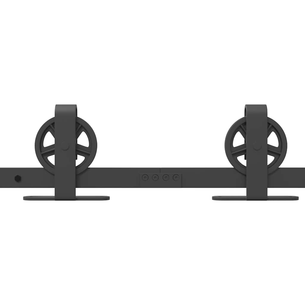 Schiebetürbeschlag-Set 400 cm Stahl Schwarz