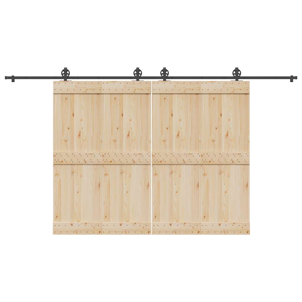Schiebetürbeschlag-Set 400 cm Stahl Schwarz
