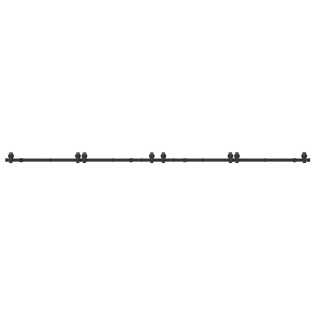 Schiebetürbeschlag-Set 366 cm Stahl Schwarz