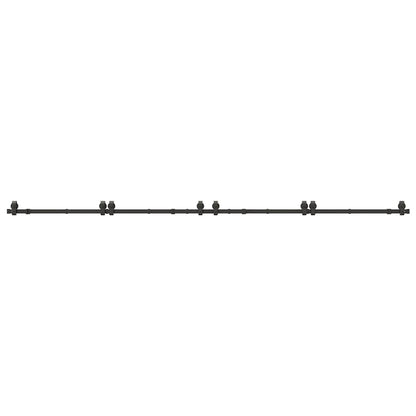 Schiebetürbeschlag-Set 366 cm Stahl Schwarz
