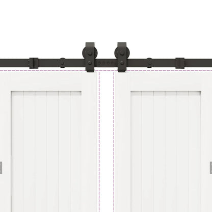 Schiebetürbeschlag-Set 366 cm Stahl Schwarz