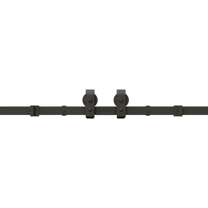Schiebetürbeschlag-Set 366 cm Stahl Schwarz
