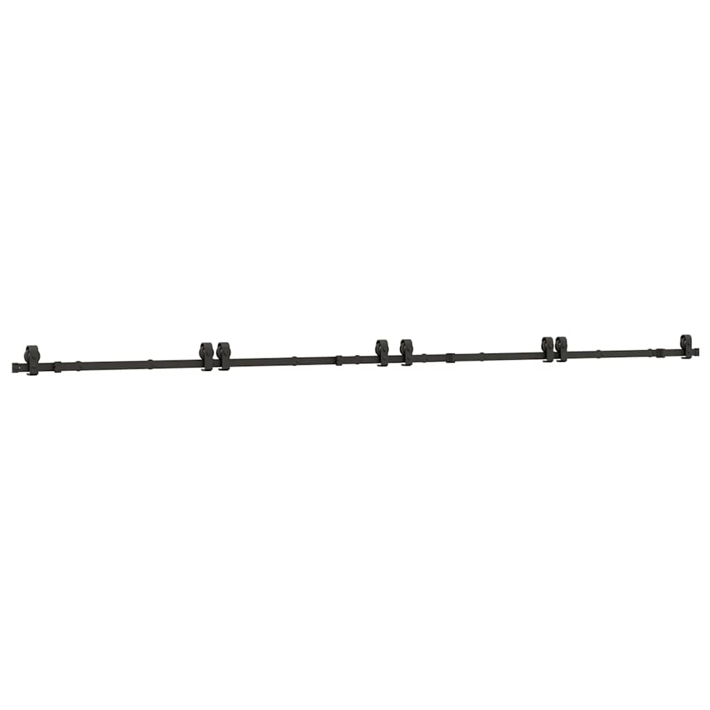 Schiebetürbeschlag-Set 400 cm Stahl Schwarz