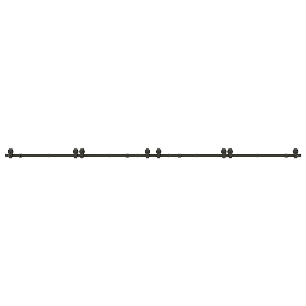 Schiebetürbeschlag-Set 400 cm Stahl Schwarz