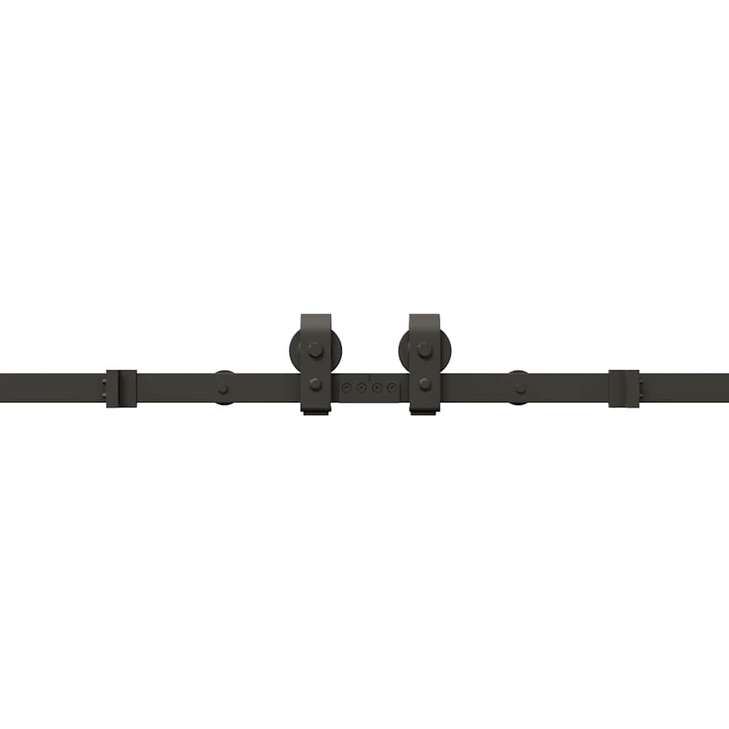 Schiebetürbeschlag-Set 400 cm Stahl Schwarz