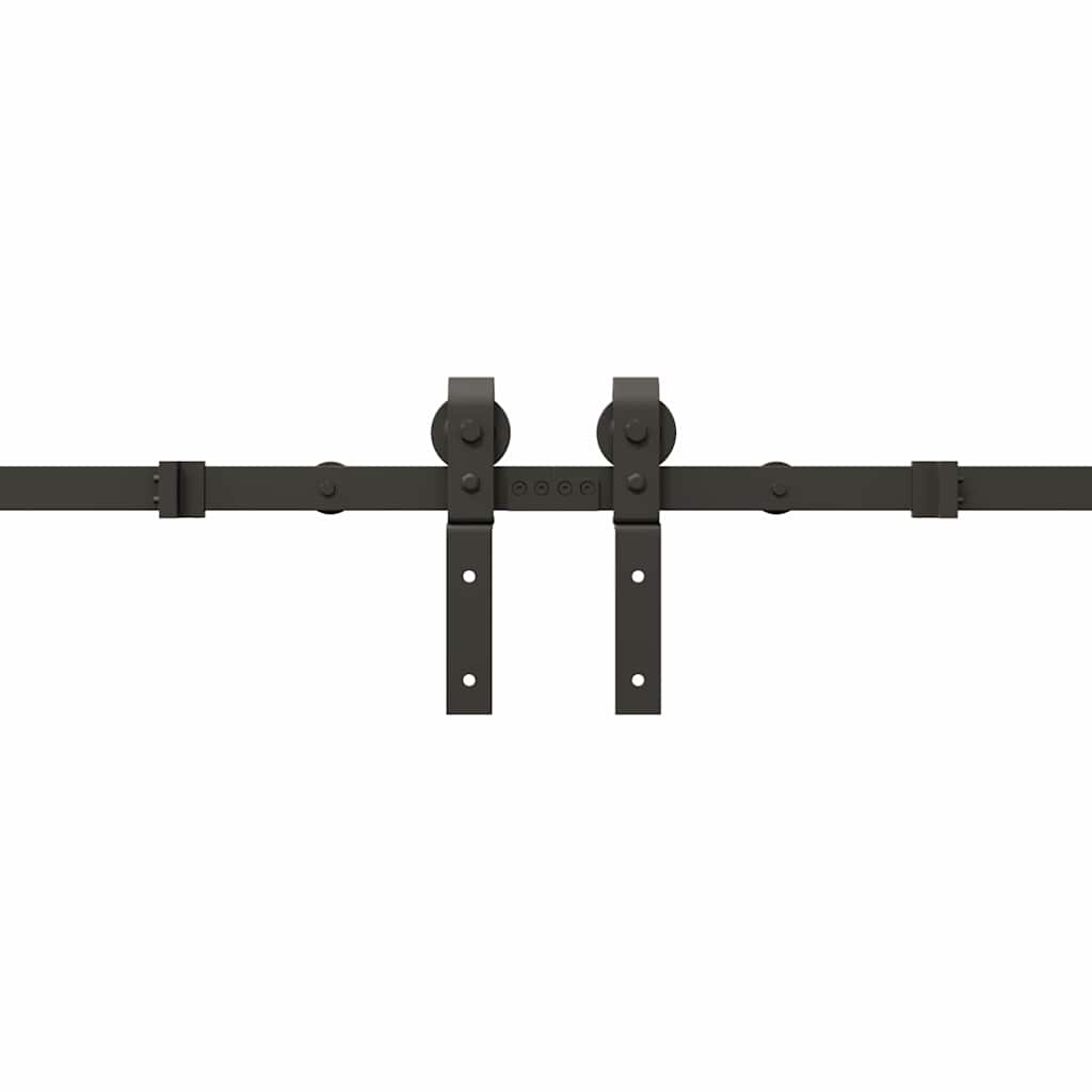 Schiebetürbeschlag-Set 366 cm Stahl Schwarz