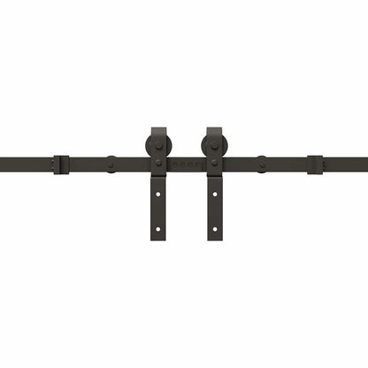 Schiebetürbeschlag-Set 366 cm Stahl Schwarz