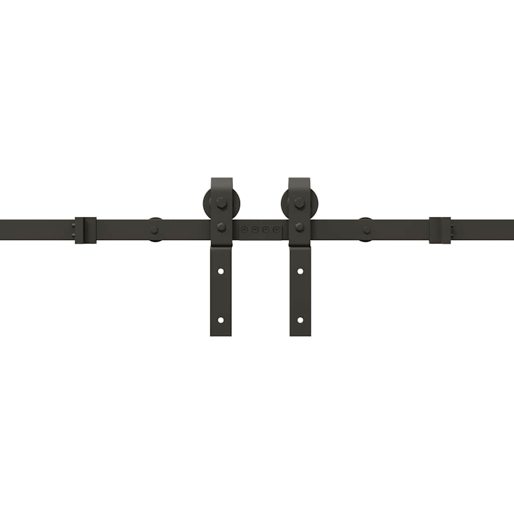 Schiebetürbeschlag-Set 400 cm Stahl Schwarz