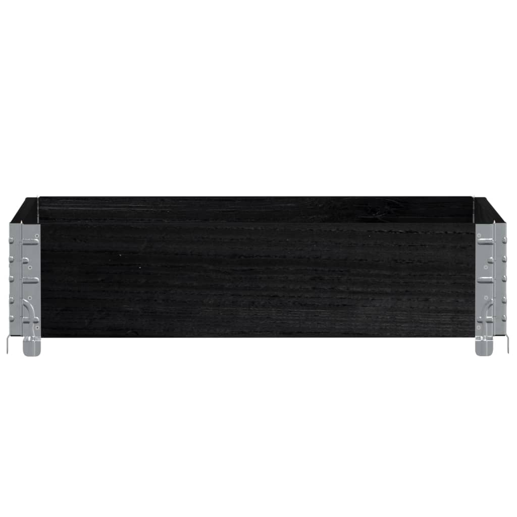 Pflanzkasten Schwarz 80x60 cm Massivholz Kiefer