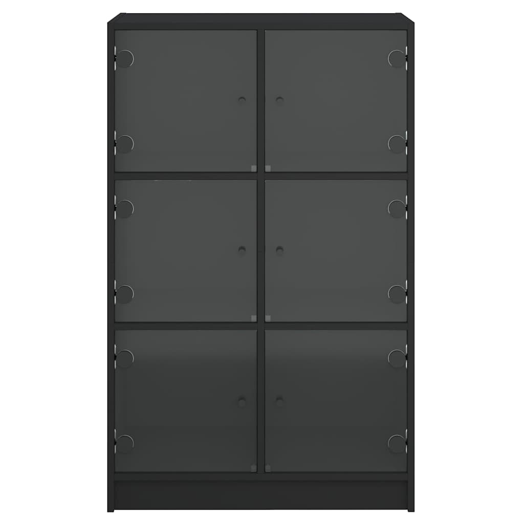 Highboard mit Türen Schwarz 68x37x109 cm Holzwerkstoff