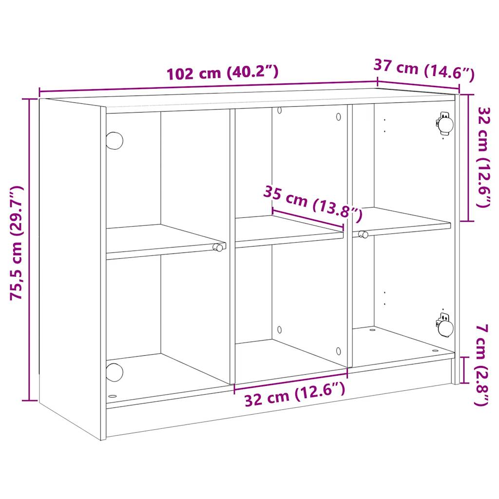 Sideboard Räuchereiche 102x37x75,5 cm Holzwerkstoff