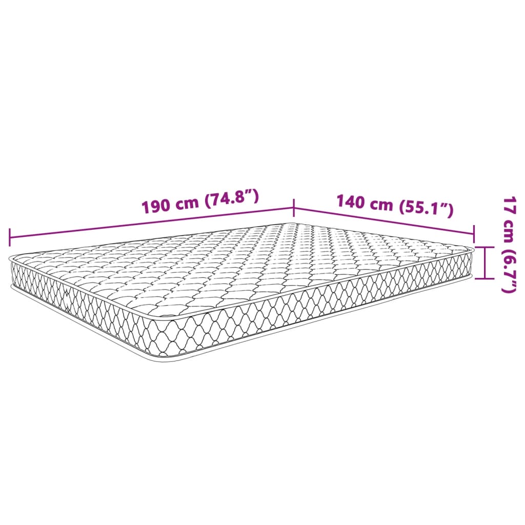 Matelas à mémoire de forme 140x190x17 cm blanc