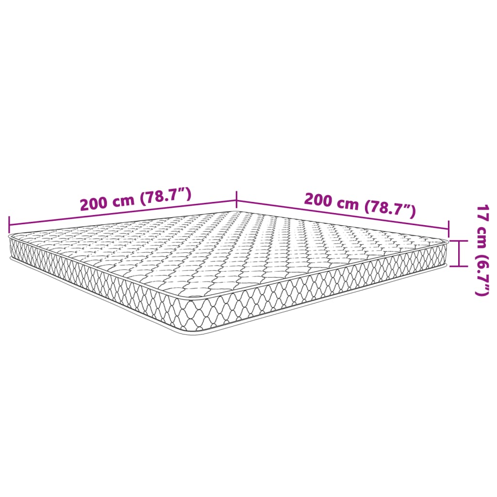 Matelas à mémoire de forme 200x200x17 cm blanc