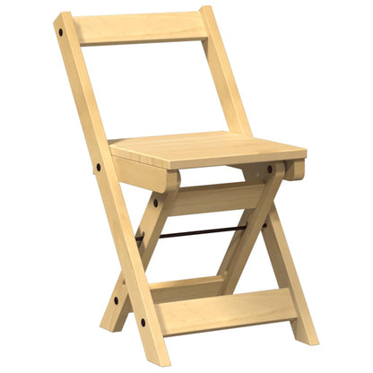Klappstühle, 4 Stück, „Corona“, gewachst, braun, Massivholz Kiefer