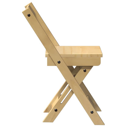 Klappstühle, 4 Stück, „Corona“, gewachst, braun, Massivholz Kiefer