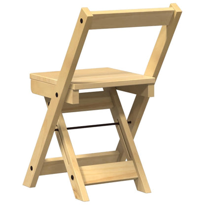 Klappstühle, 4 Stück, „Corona“, gewachst, braun, Massivholz Kiefer