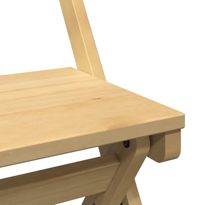 Klappstühle, 4 Stück, „Corona“, gewachst, braun, Massivholz Kiefer