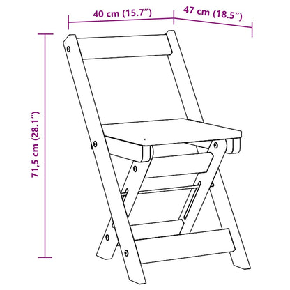 Klappstühle, 4 Stück, „Corona“, gewachst, braun, Massivholz Kiefer