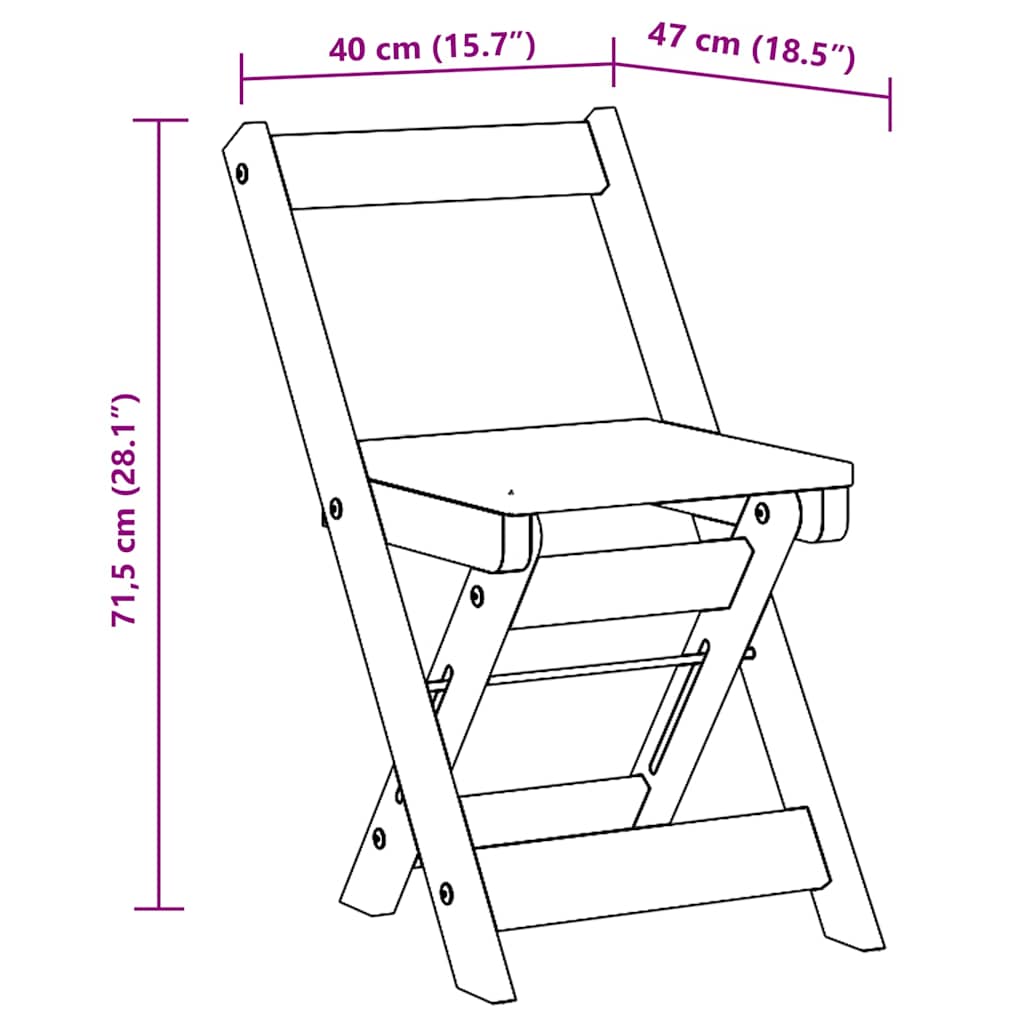 Klappstühle, 4 Stück, Modell „Corona“, weiß, Massivholz Kiefer
