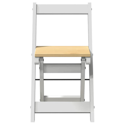 Klappstühle, 4 Stück, Modell „Corona“, weiß, Massivholz Kiefer