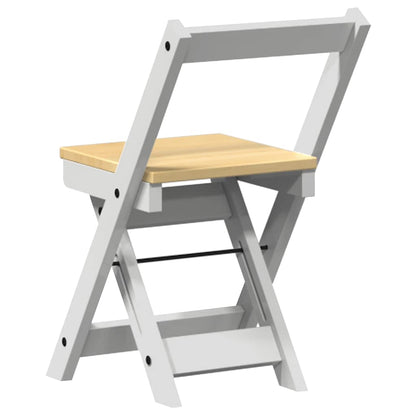 Klappstühle, 4 Stück, Modell „Corona“, weiß, Massivholz Kiefer