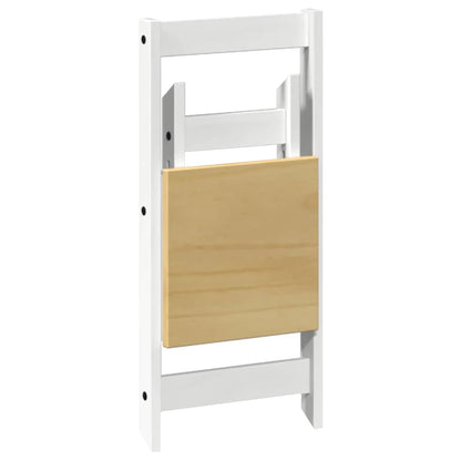 Klappstühle, 4 Stück, Modell „Corona“, weiß, Massivholz Kiefer