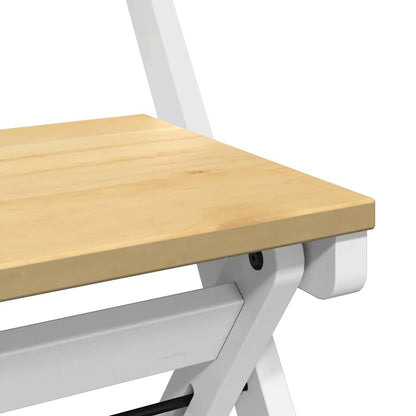 Klappstühle, 4 Stück, Modell „Corona“, weiß, Massivholz Kiefer