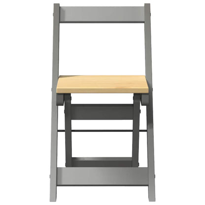 Klappstühle, 4 Stück, Modell „Corona“, graues Massivholz Kiefer