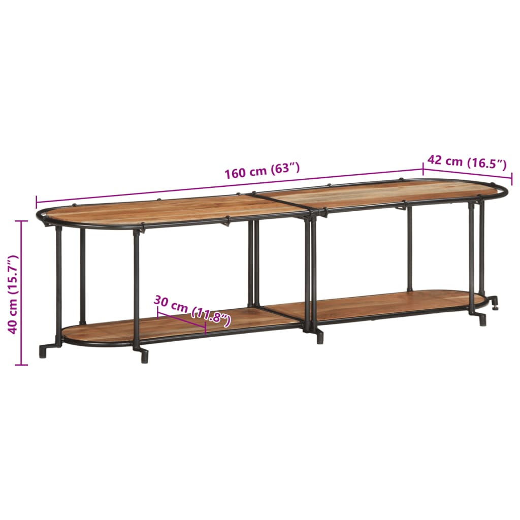 Etagère TV 160x42x40 cm bois d'acacia massif