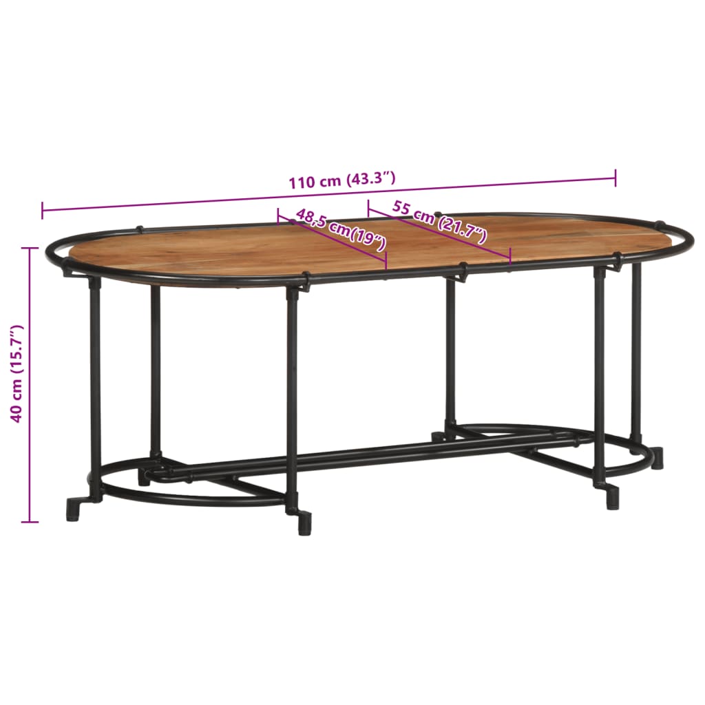 Table basse 110x55x40 cm en bois d'acacia massif