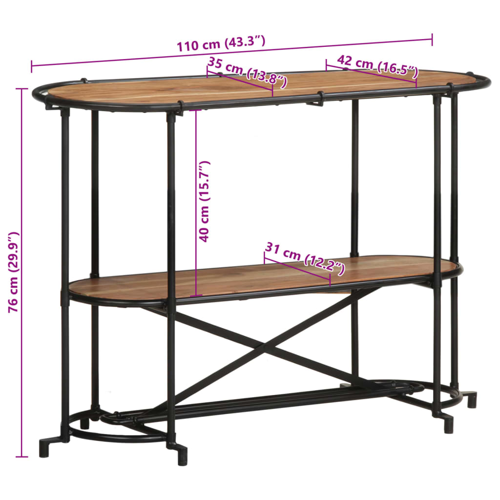 Konsolentisch 110x42x76 cm Massivholz Akazie