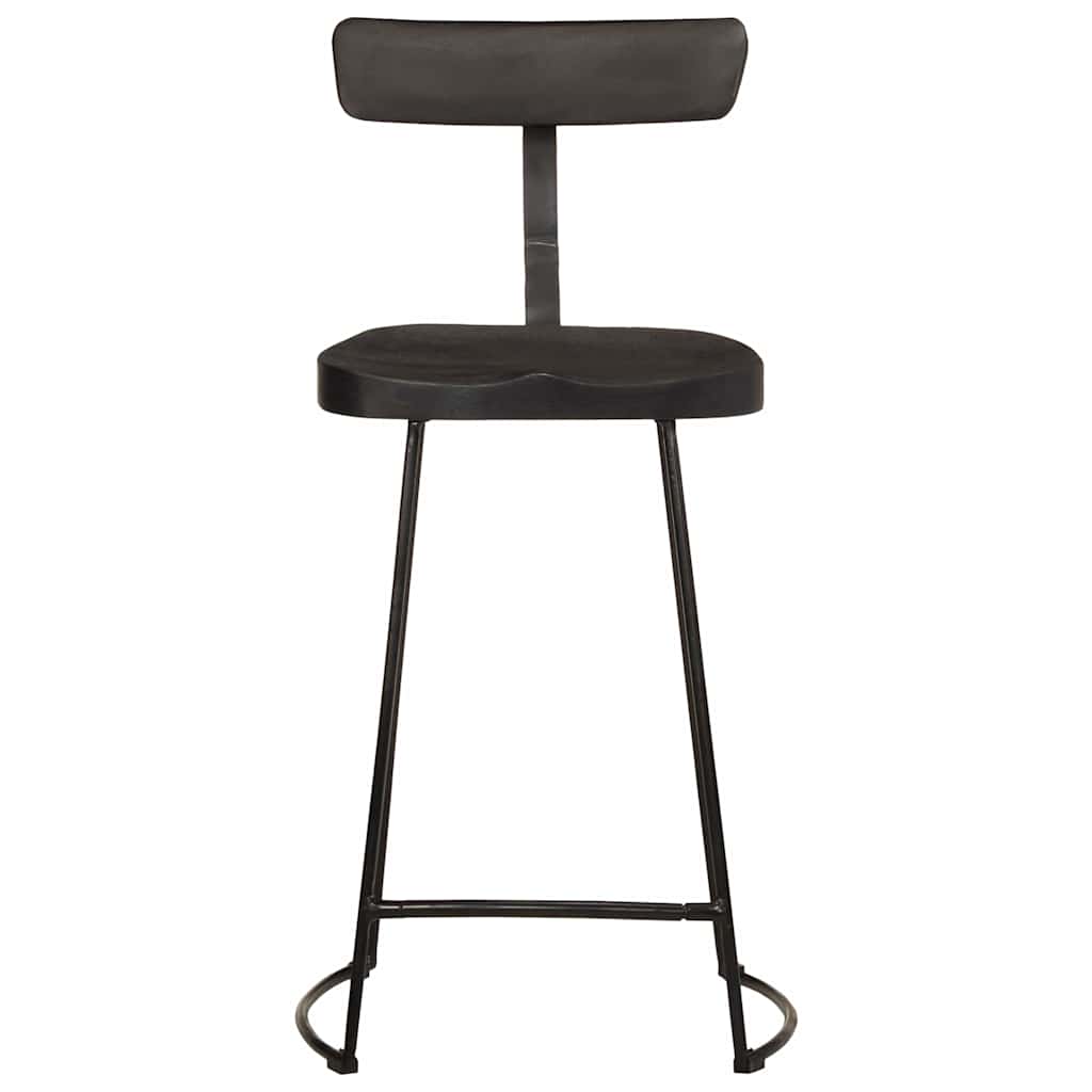 Barhocker 2 Stk. Schwarz 49x43x88 cm Mango Massivholz