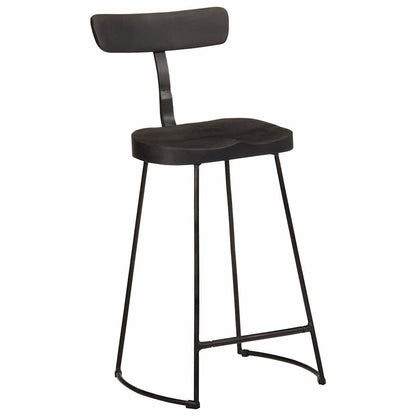 Barhocker 2 Stk. Schwarz 49x43x88 cm Mango Massivholz