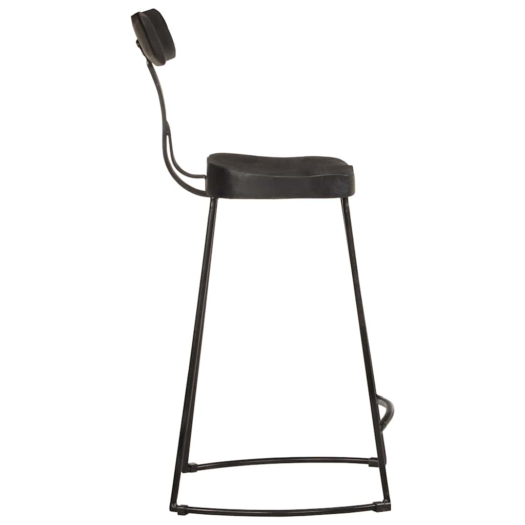 Barhocker 2 Stk. Schwarz 49x43x88 cm Mango Massivholz